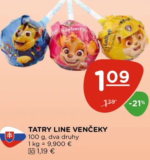 Tatry Line venčeky kakaové a vaječné