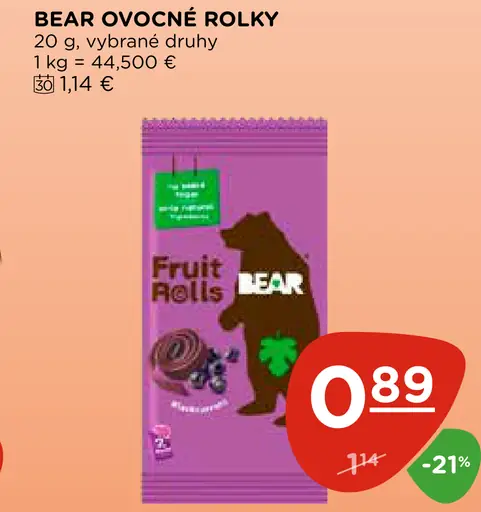 BEAR ovocné rolky