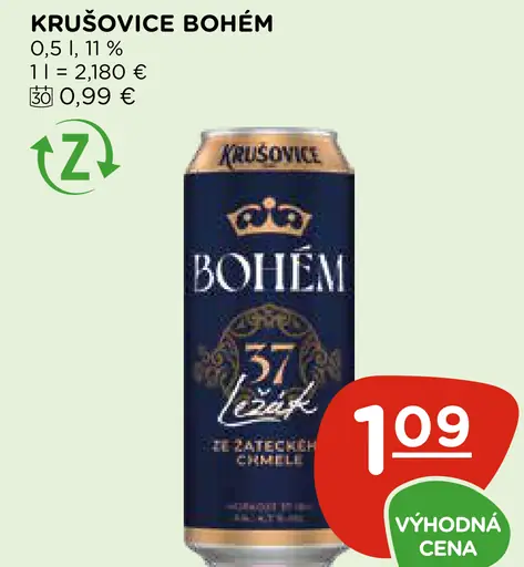 Krušovice Bohem plechovka