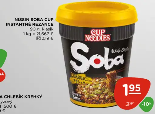 Nissin Soba Cup instantné rezance classic