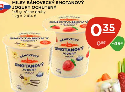 Milsy Bánovecký smotanový jogurt marhuľa
