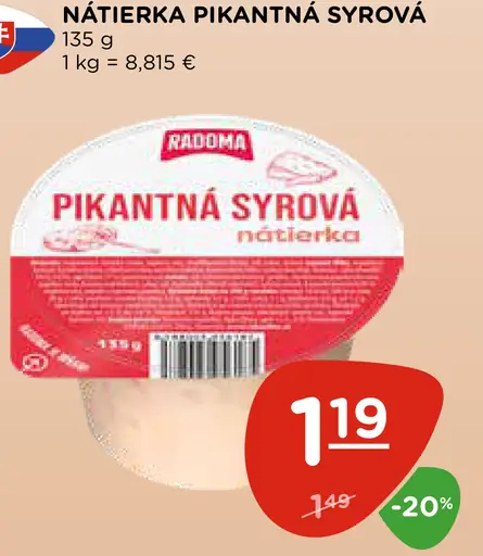 Radoma pikantná syrová nátierka