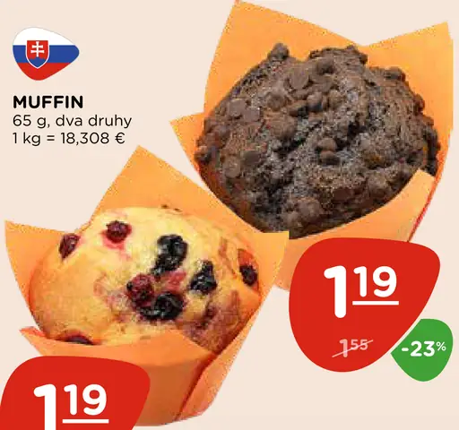 Muffin rôzne druhy