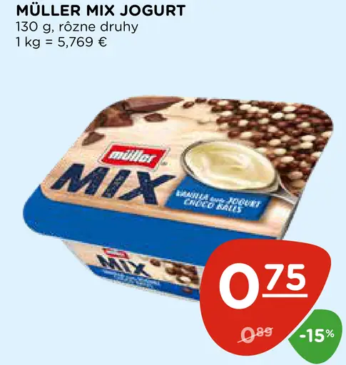 Müller jogurt Mix rôzne druhy