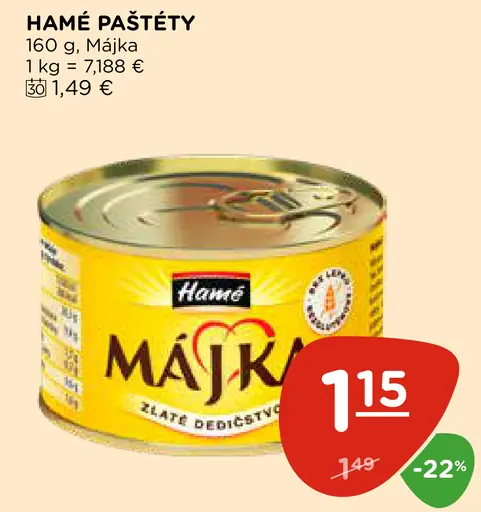 Hamé paštéty Májka zlaté dedičstvo