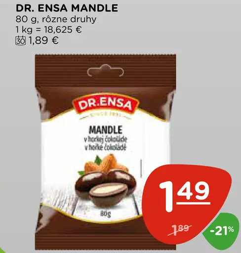 Dr. Ensa mandle v mliečnej čokoláde so škoricou