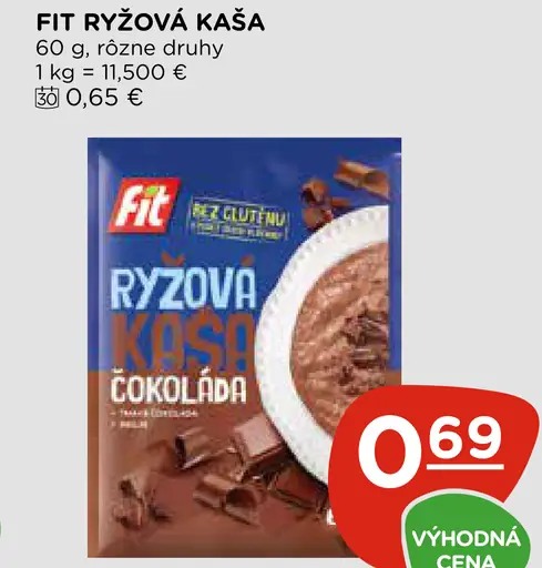 Fit ryžová kaša čokoládová