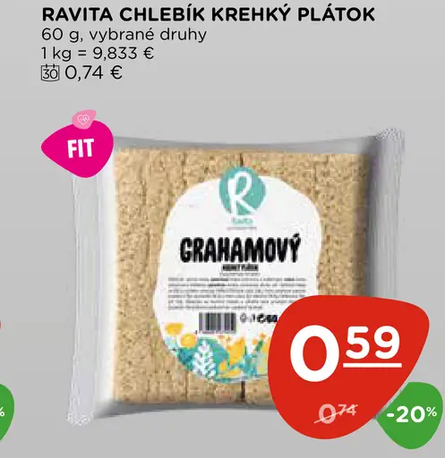 RAVITA Chlebík krehký plátok