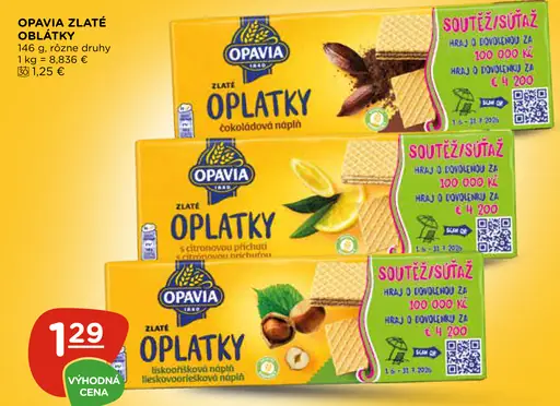 Opavia Zlaté Oplátky čokoládová náplň