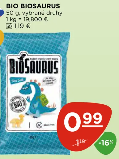 BioSaurus kukuričné chrumky