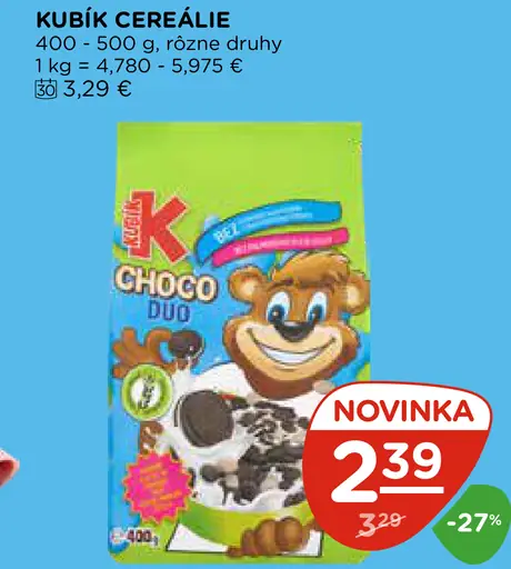 Kubík cereálie Choco Duo