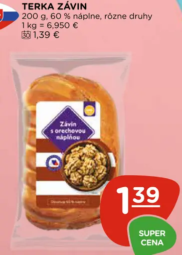 Terka Závin s orechovou náplňou