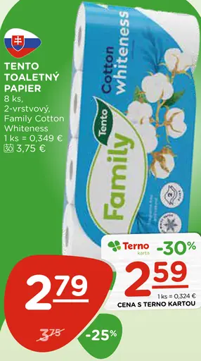 Tento toaletný papier Family Cotton Whiteness