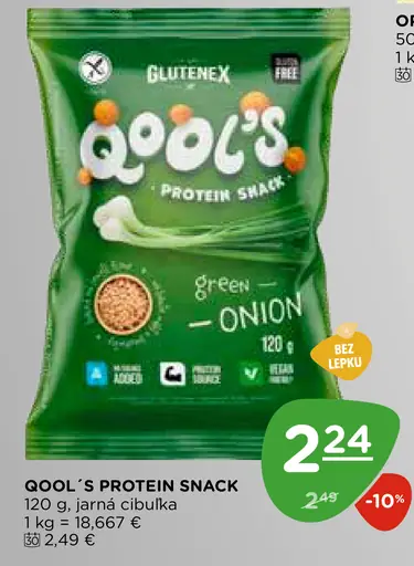 Qool’s Protein Snack zelená cibuľka