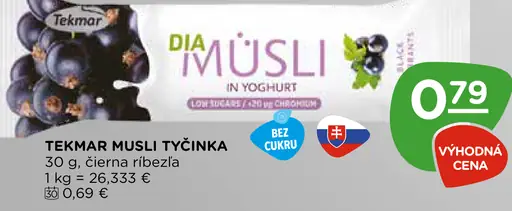 Tekmar Dia Müslí tyčinka čierna ríbezľa v jogurte