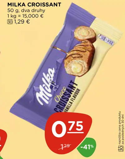 Milka Croissant plnený croissant dva druhy