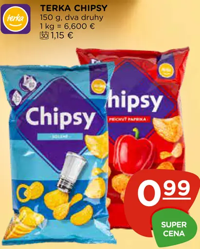 Terka Chipsy zemiakové chipsy dva druhy