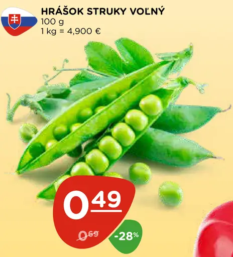 Hrášok – struky voľný