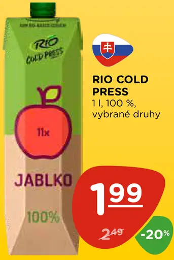 Rio Cold Press jablko 100% džús