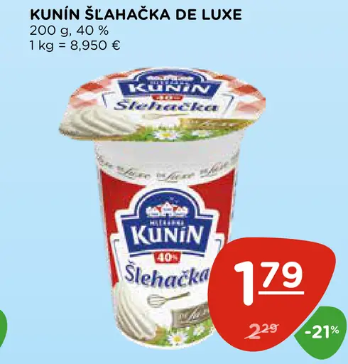 Kúnin Šľahačka De Luxe 40%