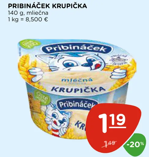 Pribináček Krupička mliečna
