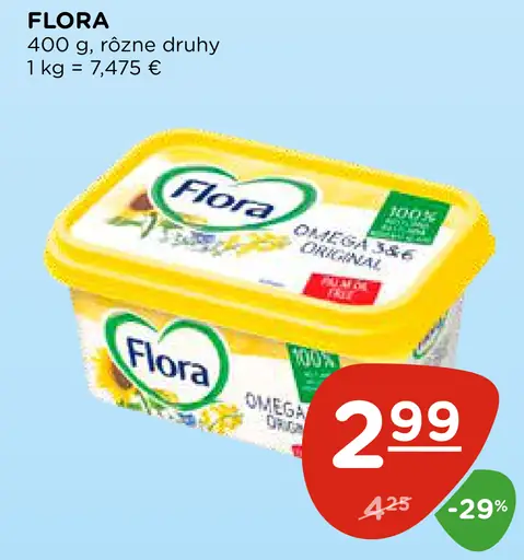 Flora rastlinný tuk na natieranie