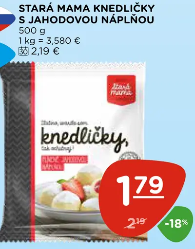 Stará Mama knedličky s jahodovou náplňou
