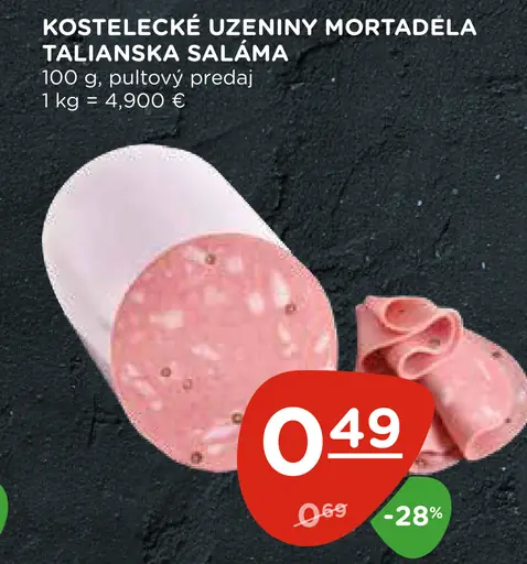 Kostelecké Uzeniny Mortadela talianska saláma