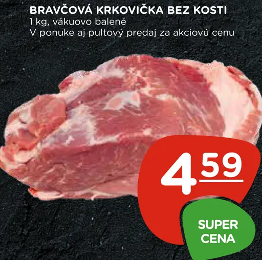 Bravčová krkovička bez kosti, plátky