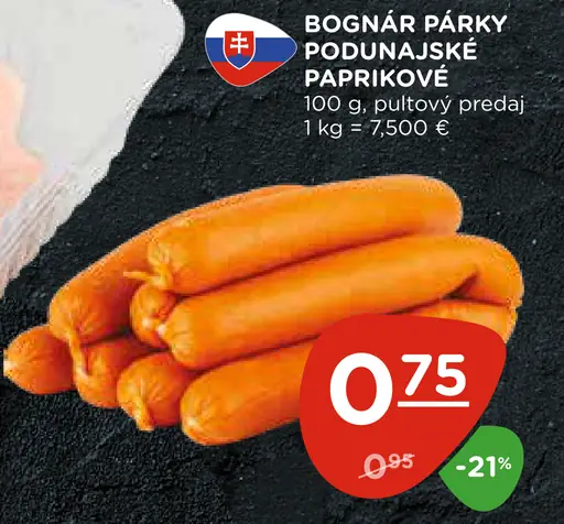Bognár párky Podunajské paprikové