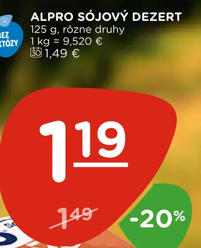 Alpro sójový dezert s príchuťou tmavej čokolády