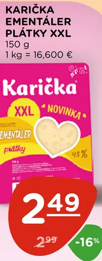 Karička ementaler plátky XXL