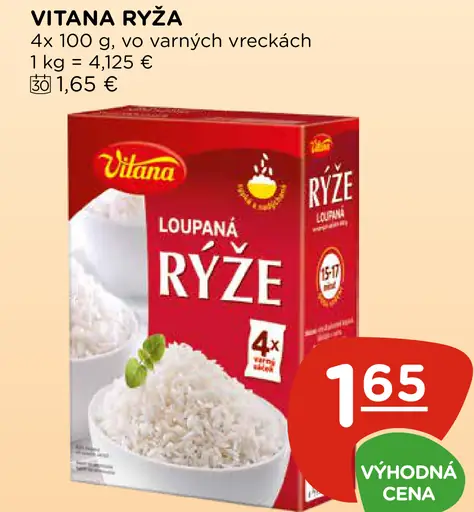 Vitana lúpaná ryža vo vreckách