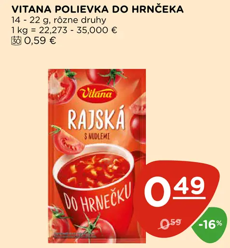 Vitana polievka do hrnčeka rajská