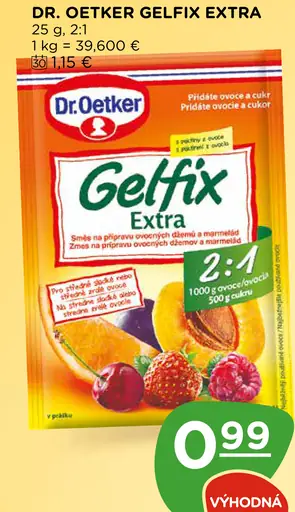 Dr. Oetker Gelfix Extra 2:1 želírovací prípravok