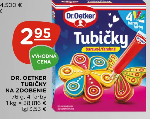Dr. Oetker Tubičky farebné 4 farby