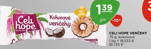 Celi Hope kokosové venčeky bez lepku