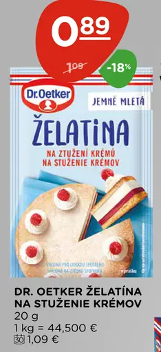 Dr. Oetker želatína na stuženie krémov jemne mletá