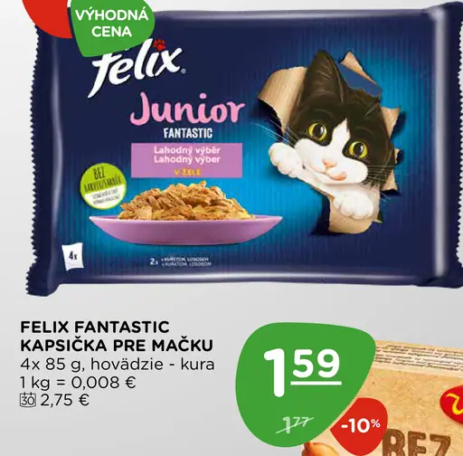 Felix Fantastic kapsička pre mačku hovädzie a kura