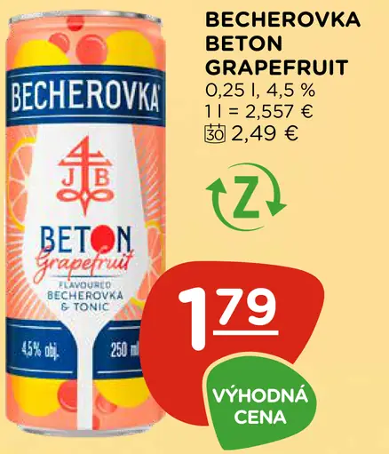 Becherovka Beton Grapefruit plechovka