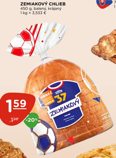 Zemiakový chlieb krájaný