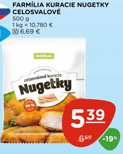 Farmília Kuracie Nuggetky Celosvalové