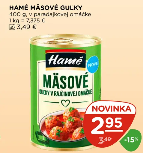 Hamé mäsové guľky v paradajkovej omáčke