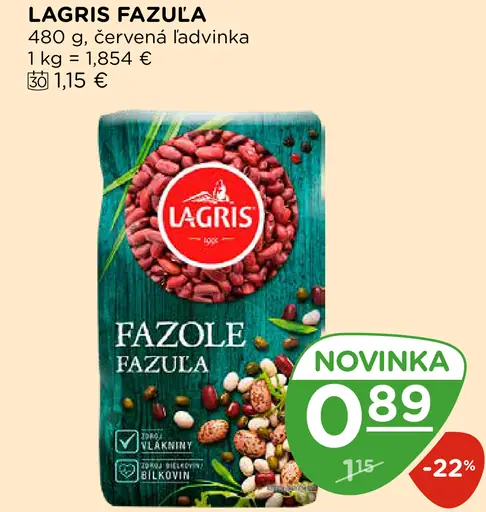 Lagrís fazuľa červená fazuľka