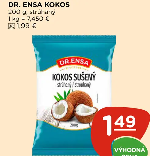 Dr. Ensa kokos sušený strúhaný