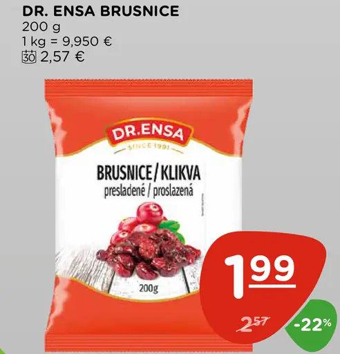 Dr. Ensa brusnice presladené / polosladené