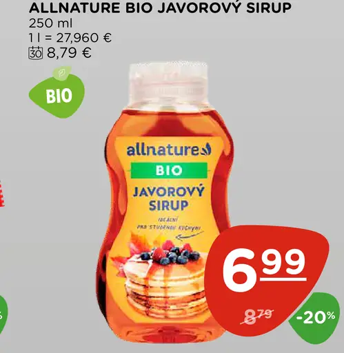 Allnature javorový sirup BIO