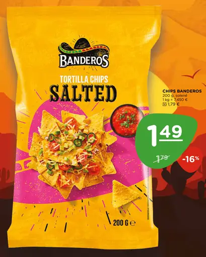 Banderos tortilla chips solené