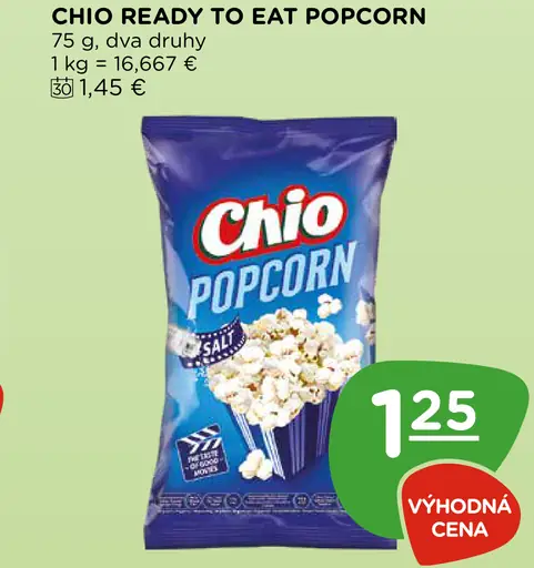 Chio Ready to Eat Popcorn slaný alebo sladký