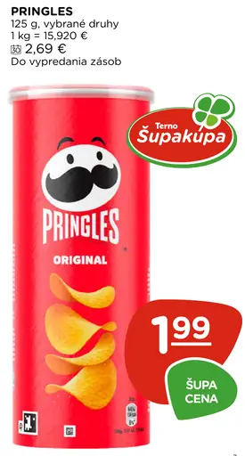 Pringles zemiakové chipsy rôzne druhy